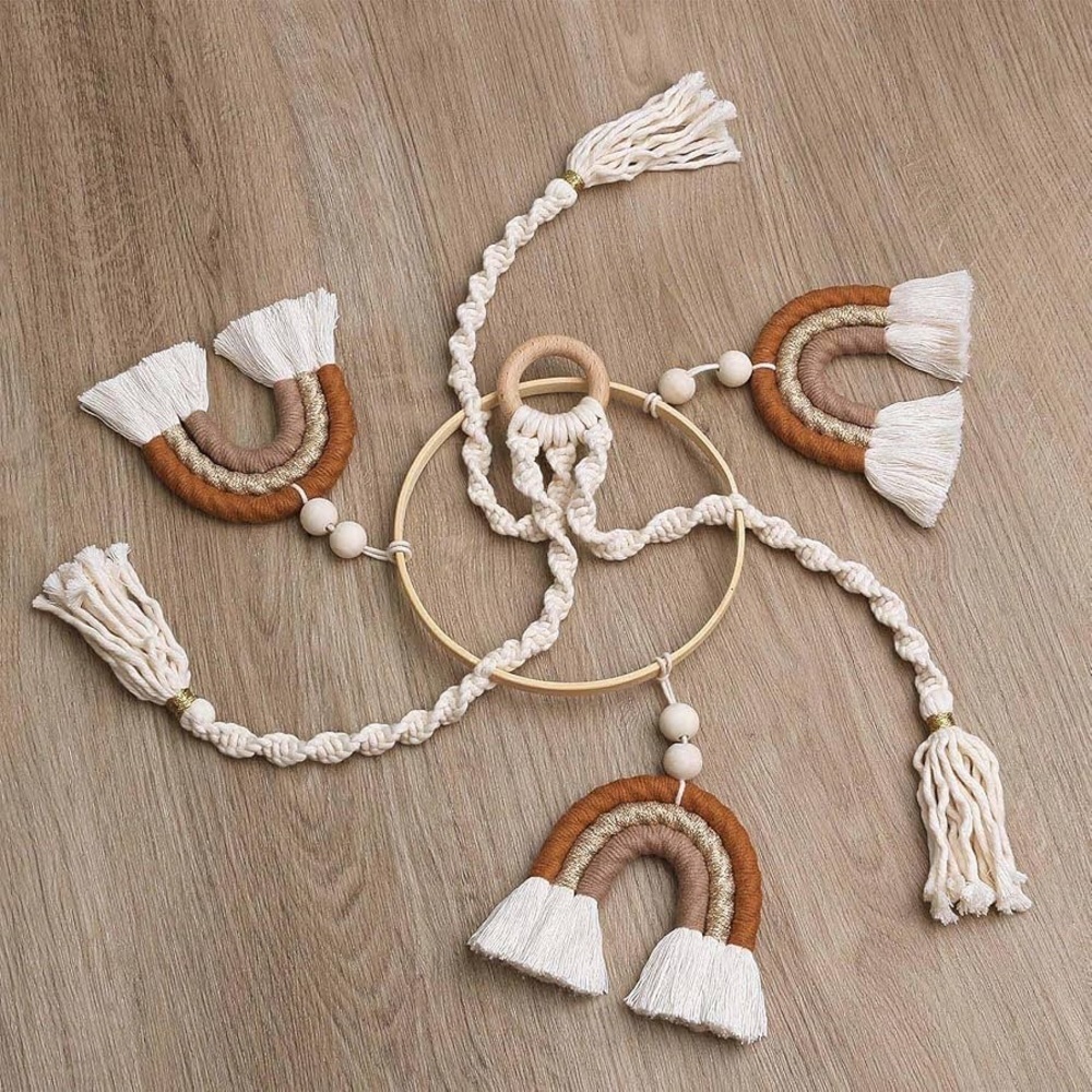 Rainbow Baby Mobile Hanging Macrame Baby Mobile Nursery Boho Decor Unisex